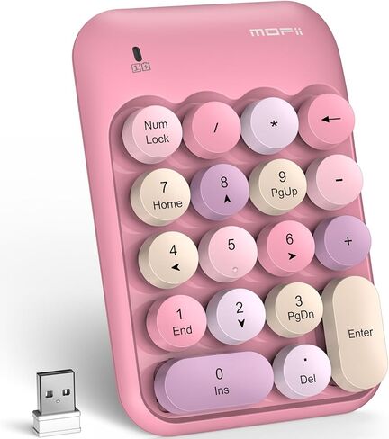 MOFII Wireless Number Pads, Colorful 2.4G Wireless 18 Keys Numeric Keypad Portable 10 Key Numpad for Financial Accounting, Laptop, PC, Computer, Notebook- Green Gradient in Saudi Arabia