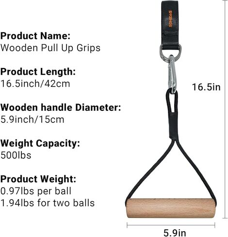 Wooden Pull Up Grips Hand Grips Strength Trainer Exerciser Pull Up for Chin Up Bar, Kettlebell, Barbell Home Gym Workout Equipment Rock Climbing Grips for Strength Training Max Load 500lbs in Saudi Arabia