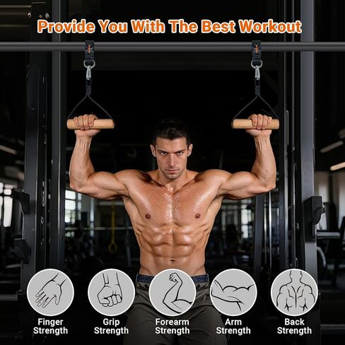 Wooden Pull Up Grips Hand Grips Strength Trainer Exerciser Pull Up for Chin Up Bar, Kettlebell, Barbell Home Gym Workout Equipment Rock Climbing Grips for Strength Training Max Load 500lbs in Saudi Arabia