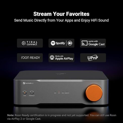 Fosi Audio S3 HiFi Music Streamer DAC Preamp, AK4493SEQ DAC Wi-Fi 6 Bluetooth 5.3, Digital Transport with XLR Balanced/Optical/Sub Out/HDMI eARC, AirPlay 2 Spotify Connect Tidal, 5-Band EQ in Saudi Arabia