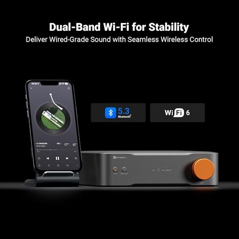 Fosi Audio S3 HiFi Music Streamer DAC Preamp, AK4493SEQ DAC Wi-Fi 6 Bluetooth 5.3, Digital Transport with XLR Balanced/Optical/Sub Out/HDMI eARC, AirPlay 2 Spotify Connect Tidal, 5-Band EQ in Saudi Arabia