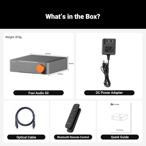 Fosi Audio S3 HiFi Music Streamer DAC Preamp, AK4493SEQ DAC Wi-Fi 6 Bluetooth 5.3, Digital Transport with XLR Balanced/Optical/Sub Out/HDMI eARC, AirPlay 2 Spotify Connect Tidal, 5-Band EQ in Saudi Arabia