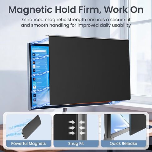 Magnetic Privacy Screen for 24 Inch Monitor 16:9 Aspect Ratio, Removable Anti Blue Light Filter with Eye Protection,Hanging Anti-Spy Protector for Flat Desktop Computers in Saudi Arabia