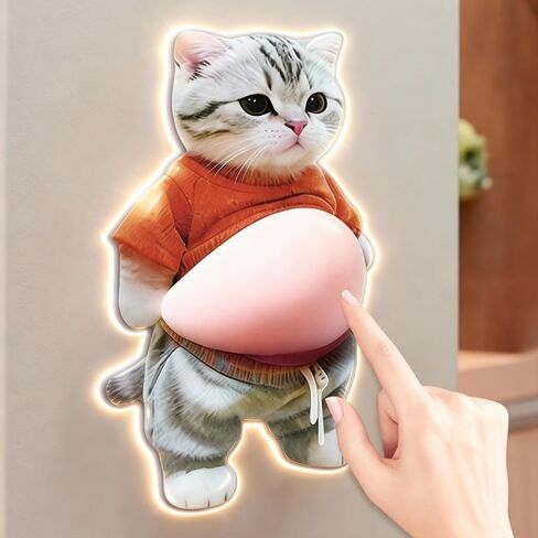 2Pcs 3D Soft Cat Belly Phone Sticker, Ultra-Soft Silicone Car Anti-Collision Stickers, Stress Relief Home Decor Gifts (Gray Cat) in Saudi Arabia
