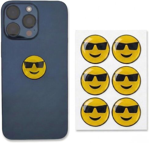ملصق EMF Neutralizer Emoji مكون من 6 قطع - ملصقات رفيعة من مزيج معدني لاصق للهاتف الخلوي والكمبيوتر المحمول والكمبيوتر اللوحي والأجهزة الإلكترونية - تصميمات رموز تعبيرية ملونة in Kuwait