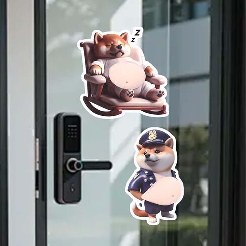 4Pcs Cartoon 3D Dog Belly Stickers Squeezable Decorative Mobile Phone Decoration Sticker Home Decor in Saudi Arabia