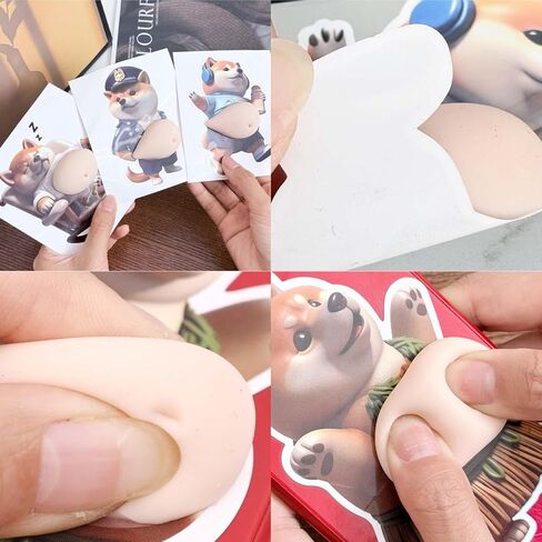 4Pcs Cartoon 3D Dog Belly Stickers Squeezable Decorative Mobile Phone Decoration Sticker Home Decor in Saudi Arabia