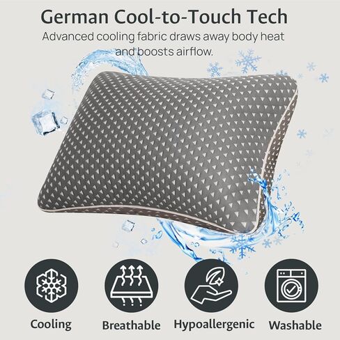 fulocean Small Cooling Memory Foam Travel Pillows for Airplanes, Compressible Camping Pillow, Adjustable Gel Shredded Foam Bed Pillow for Medium Firm Neck Knee Support, Ideal Sleeping,Car,Backpacking in Saudi Arabia