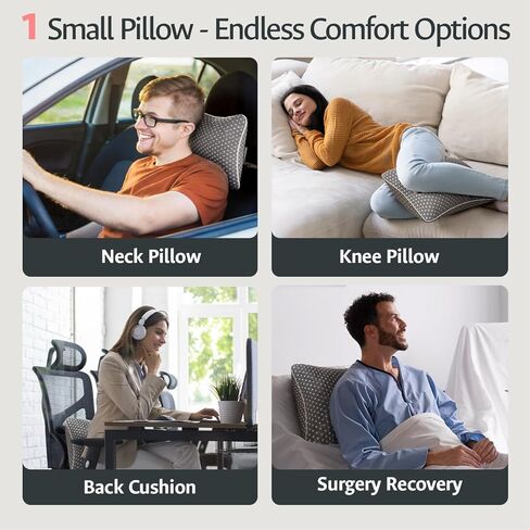 fulocean Small Cooling Memory Foam Travel Pillows for Airplanes, Compressible Camping Pillow, Adjustable Gel Shredded Foam Bed Pillow for Medium Firm Neck Knee Support, Ideal Sleeping,Car,Backpacking in Saudi Arabia