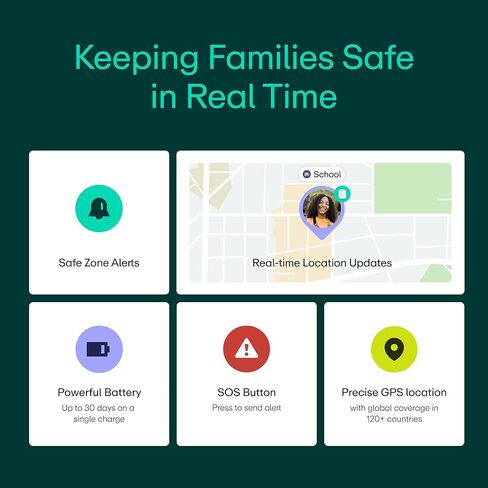 Greenlight Safe Family - جهاز تعقب GPS للأطفال وكبار السن | بدون شاشة، زر SOS، تنبيهات المنطقة الآمنة، التتبع الداخلي والخارجي، لا حاجة للهاتف، عمر بطارية يصل إلى 30 يومًا | الاشتراك مطلوب in Saudi Arabia