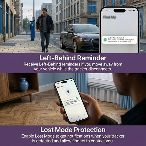 2 حزمة جهاز تعقب GPS للمركبات بدون اشتراك جهاز تعقب السيارة يعمل مع Apple Find My (iOS فقط) أجهزة تتبع مخفية للتتبع العالمي للسيارات، مكتشف بلوتوث مع إنذار عالٍ لأمتعة السيارة والدراجة والكلاب in Saudi Arabia