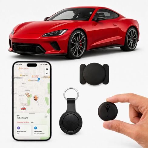 GPS Tracker for Vehicles, Portable Real Time Magnetic GPS Tracking Device, Car Tracker with Global Coverage, Vehicle Tracker for Cars, Trucks, Kids, Dogs, Luggage, No Monthly Fee（Black） in Saudi Arabia