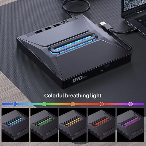 محرك أقراص Blu-ray خارجي، ناسخ USB BD/DVD/CD، محرك أقراص ضوئي محمول رفيع مع دعم M-DISC، التوصيل والتشغيل لأجهزة الكمبيوتر المحمول وسطح المكتب وأجهزة الألعاب in Saudi Arabia