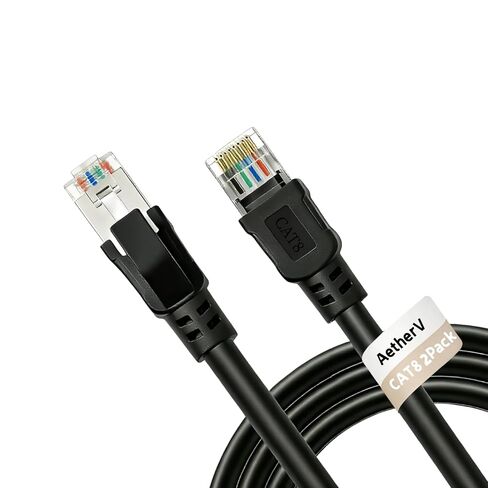 كابل إيثرنت Cat8 6FT 2PACK، كابل شبكة LAN عالي السرعة وشديد التحمل 40 جيجابت في الثانية 2000 ميجاهرتز للألعاب PS5 مودم راوتر X Box-6FT/2PACK in Saudi Arabia