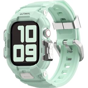 حزام حماية رياضي ULTIMAL متوافق مع Apple Watch SE 3/2/1 & Series 11 10 9 8 7 6 5 4 42 مم 41 مم 40 مم، مصد متين مقاوم للصدمات والخدش للنساء والرجال (أسود) in Kuwait