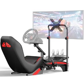 DIWANGUS Sim Racing Cockpit مع حامل شاشة - F1 Style Steel Racing Simulator Cockpit مع مقعد متوافق مع ألعاب Logitech Thrustmaster Fanatec Moza Racing in Saudi Arabia