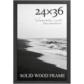 PEALSN Soild Wood 24x36 Poster Frame, Black Poster Frames 24 x 36 inches for Wall Mounting Display, 1 Pack in Kuwait