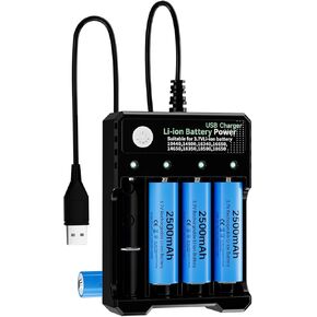4-Slot 18650 Battery Charger Button Top Set for Flashlights, Universal 3.7V Li-ion Batteries Charger for 18650 26650 18500 14500(No Suitable for nimh & 1.5V Batteries) in Saudi Arabia