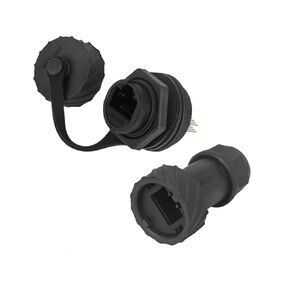 LR20 M20 كابل شبكة إيثرنت LAN مقاوم للماء IP65 الطيران ذكر التوصيل أنثى لوحة المقبس RJ45 موصل CAT5 محول الإشارة 1A (مجموعة رقم 2، صامولة معدنية) in Kuwait