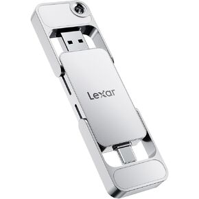 Lexar D70E 2 تيرابايت محرك أقراص SSD خارجي مزدوج، سرعة قراءة تصل إلى 2000 ميجابايت/ثانية وكتابة 1800 ميجابايت/ثانية، تصميم مبيت معدني متين، SSD محمول خالي من الكابلات لأجهزة USB من النوع C/Type-A، متوافق مع iPhone 17 in Kuwait