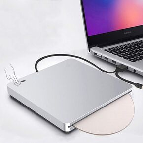 External 3D Blu Ray DVD Drive, USB 3.0 and Type-C Blu Ray CD DVD Drive Player Ultra Slim Slot-in CD DVD Burner with Smart Touch Compatible with Windows XP/7/8/10, Mac OS for MacBook, Laptop, PC in Saudi Arabia