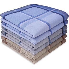 Men's Soft Cotton Handkerchiefs Assorted Color with Stripe 6 Piece Gift Set by Zenssia in Saudi Arabia