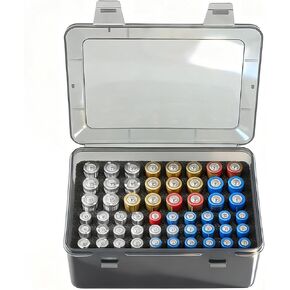 Battery Organizer, Portable Battery Box with Buffer Sponge, Heavy-Duty Plastic Battery Organizer Storage Case for 54 Batteries AA AAA,(Batteries are Not Included) in Saudi Arabia