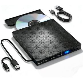 محرك أقراص Blu-ray خارجي محمول 6 في 1 مزود بمنفذ USB 3.0 ومنفذ Type-C/SD/TF يدعم قرص BD سعة 100 جيجا بايت وتشغيل ثلاثي الأبعاد لقارئ أقراص CD/DVD/كاتب متوافق مع Windows 7-11/MacOS/Linux لأجهزة الكمبيوتر المكتبية والكمبيوتر المحمول in Kuwait