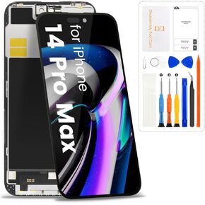 قطعة بديلة للشاشة لهاتف iPhone 14 Pro Max LCD لهاتف iPhone 14 Pro Max مجموعة محول رقمي لشاشة تعمل باللمس A2894، A2893، A2895 أجزاء إصلاح مع أدوات (أسود، Incell) in Kuwait