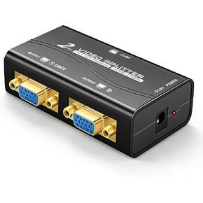 مقسم VGA 1 في 2 مخرج، جهاز نسخ مزدوج للشاشات وأجهزة العرض، دقة 1920 × 1440، 150-250 ميجاهرتز، مكبر صوت مدمج 40 مترًا، يعمل بجهد 5 فولت للكمبيوتر الشخصي والكمبيوتر المحمول ومسجل الفيديو الرقمي وجهاز فك التشفير in Kuwait
