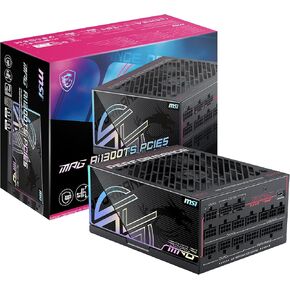 MSI MPG Ai1600TS PCIE5, Fully Modular Gaming 1600W Power Supply, 80+ Titanium, Dual 12V-2x6 Cables, GPU Safeguard+, SiC MOSFETs, Fan Safeguard, ATX 3.1 & PCIe 5.1 Ready, 12 Year Warranty in Saudi Arabia