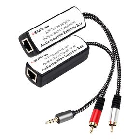 زوج واحد من محولات إشارة صندوق موسع الصوت Pro Network RJ45 RCA/AUX، عوازل صوتية مدمجة تتصل عبر Cat5 / Cat6 وما إلى ذلك (SIM-RJ45-AUX إلى RCA (M-M)) in Kuwait