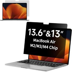 شاشة خصوصية لجهاز MacBook Air 13.6 و13 بوصة (2022-2026، M2، M3، M4، M5)، درع شاشة خصوصية للكمبيوتر المحمول يقلل من إجهاد العين، واقي مضاد للخدش لجهاز Mac 13 بوصة (موديل A2681 A3113 A3240 A3449) in Kuwait
