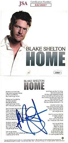 Athlon Sports CTBL-028717 Blake Shelton Signed 2005 Home Single CD Cover مع حافظة - بدون قرص مضغوط - JSA No.KK58087 - The Voice in Kuwait