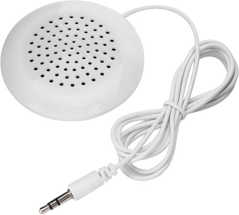 Portable DIY Pillow Speaker, White 3.5mm Mini Stereo Speaker, Mini Portable Line in Speakers with 2.4in Diameter and 0.6in Thickness for Mp3, Mp4, CD Players, Adjusting Volume by Phone in Saudi Arabia