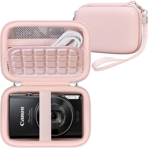 RAIALL Carrying Case for Canon PowerShot ELPH 360 HS A/IXY 650/ Canon IXUS 285 HS/Sony DSCW830/ CAMKORY/VAHOIALD Digital Camera, Vlogging Camera Travel Bag, Mesh Pocket for Batteries, Black in Saudi Arabia