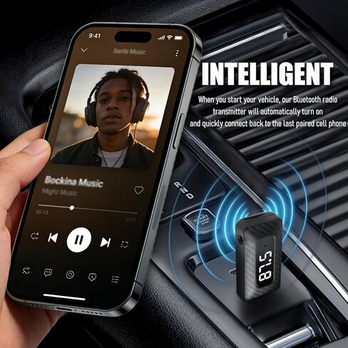 محول بلوتوث USB لاستريو السيارة، مستقبل إرسال FM بلوتوث 5.3 لاسلكي لـ FM+AUX، محول USB عالمي إلى بلوتوث لاستريو السيارة، أجهزة ستريو منزلية، كمبيوتر in Saudi Arabia