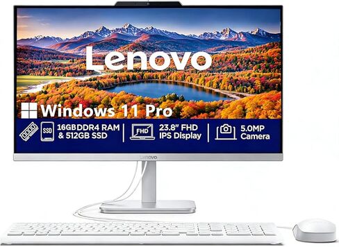 Lenovo 24" All-in-One Desktop Computer | Intel Core i3-N305 (8 Cores, Beat i5-1140G7) | 16GB RAM, 1TB SSD | WiFi 6 | UHD Graphics | Stunning IPS FHD Display, Lifetime Office 365 for Web in Saudi Arabia