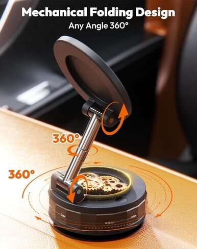 Meifigno Upgraded Cell Phone Holder for MagSafe, Magnetic Adjustable Car Phone Holder, Vacuum Suction Cup Phone Mount Compatible with iPhone 17 Pro Max and All Smartphones in Saudi Arabia