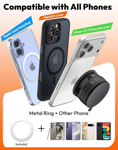 Meifigno Upgraded Cell Phone Holder for MagSafe, Magnetic Adjustable Car Phone Holder, Vacuum Suction Cup Phone Mount Compatible with iPhone 17 Pro Max and All Smartphones in Saudi Arabia