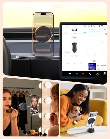 Meifigno Upgraded Cell Phone Holder for MagSafe, Magnetic Adjustable Car Phone Holder, Vacuum Suction Cup Phone Mount Compatible with iPhone 17 Pro Max and All Smartphones in Saudi Arabia