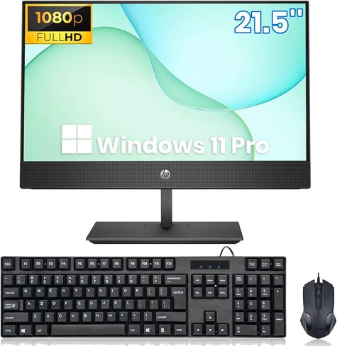 HP ProOne 600 G4 All-in-One Desktop Computer PC, 21.5-inch FHD Monitor, Intel Core 8th Gen 3.6GHz, 8 GB RAM, 256 GB SSD, WiFi, Windows 11 Pro (Renewed) in Saudi Arabia