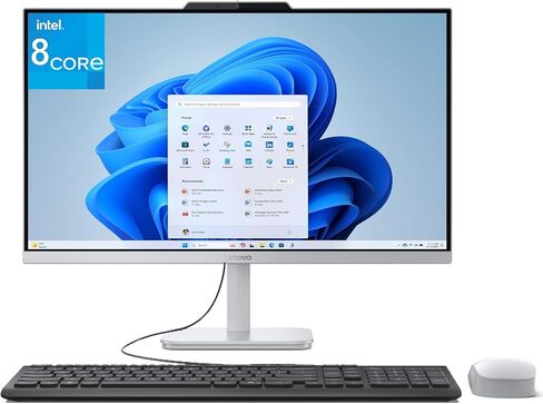 Lenovo 24 IdeaCentre All-in-One 1080P Desktop Computer, Intel 8-Core i3-N305 Processor, 16GB DDR4 RAM, 512GB PCIe SSD, 23.8" AIO for Home, Lifetime Office 365 for Web, WiFi 6, Bluetooth, Win 11, White in Saudi Arabia