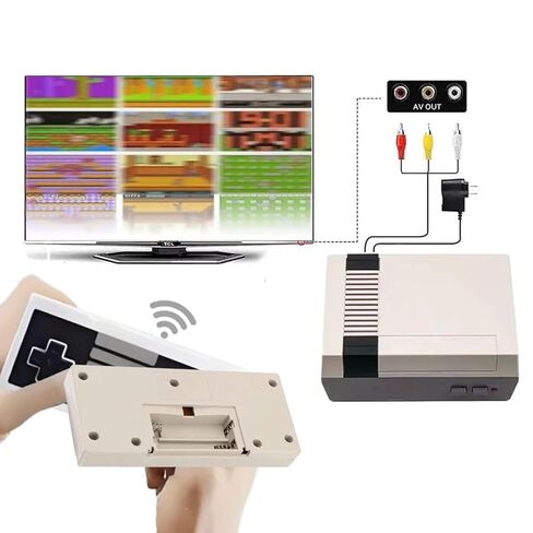 وحدة تحكم ألعاب ريترو، وحدة تحكم ألعاب فيديو لاسلكية مع 820 لعبة مدمجة، مخرج AV وHDMI، وحدات تحكم لاسلكية مزدوجة 2.4 جيجا هرتز، نظام ألعاب فيديو التوصيل والتشغيل. in Kuwait