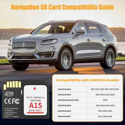2026 Latest A15 Navigation SD Card Map Accessory for Ford Lincoln, F-150 Explorer Fusion Expedition Escape Edge MKC MKZ MKX Sync 2 Navigation SD Card Accessories Update USA/Canada Maps, GM5T-19H449-AJ in Saudi Arabia