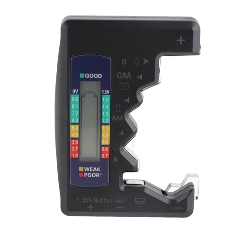 Digital LCD Universal Battery Checker, for AA AAA C D 9V & 1.5V Cells Battery Tester, Rechargeable Batteries Capacity Meter for Home (Black) in Saudi Arabia