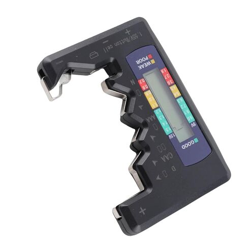 Digital LCD Universal Battery Checker, for AA AAA C D 9V & 1.5V Cells Battery Tester, Rechargeable Batteries Capacity Meter for Home (Black) in Saudi Arabia