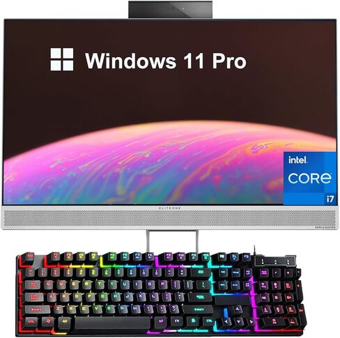 كمبيوتر مكتبي HP EliteOne 800 G4 الكل في واحد، Windows 11 Pro، 23.8 بوصة FHD (1920x1080)، Core i7-8700، ذاكرة الوصول العشوائي 8 جيجا، 256 جيجا SSD، لوحة مفاتيح وماوس، USB WiFi، USB Bluetooth (متجدد) in Kuwait