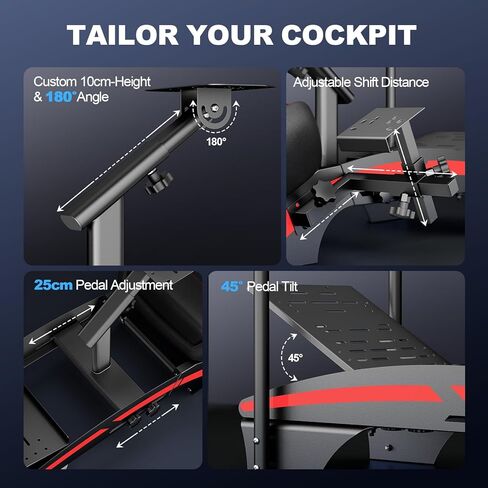 DIWANGUS Sim Racing Cockpit مع حامل شاشة - F1 Style Steel Racing Simulator Cockpit مع مقعد متوافق مع ألعاب Logitech Thrustmaster Fanatec Moza Racing in Kuwait