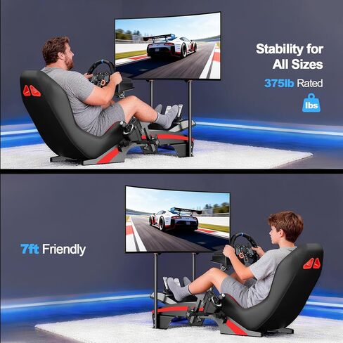 DIWANGUS Sim Racing Cockpit مع حامل شاشة - F1 Style Steel Racing Simulator Cockpit مع مقعد متوافق مع ألعاب Logitech Thrustmaster Fanatec Moza Racing in Kuwait